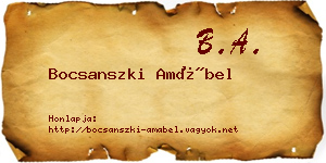 Bocsanszki Amábel névjegykártya